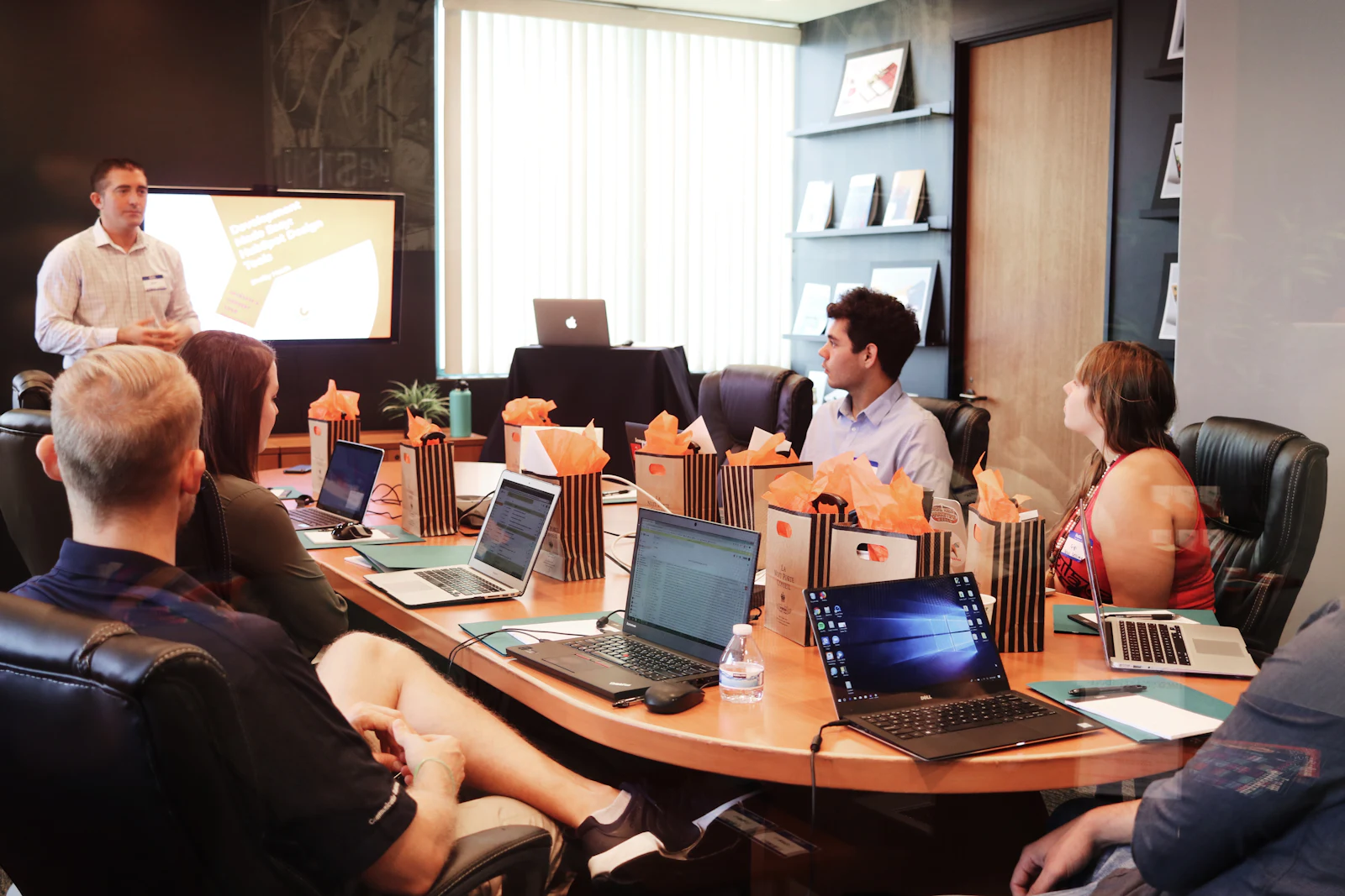 Marketing team reviewing search performance charts